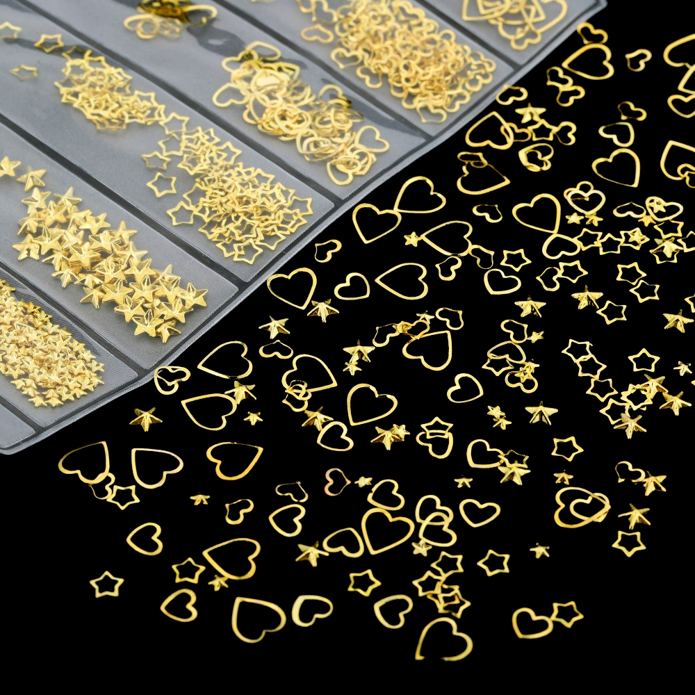 Resin Art Frame - Mix Glitter Metal Frame Gold Nail
