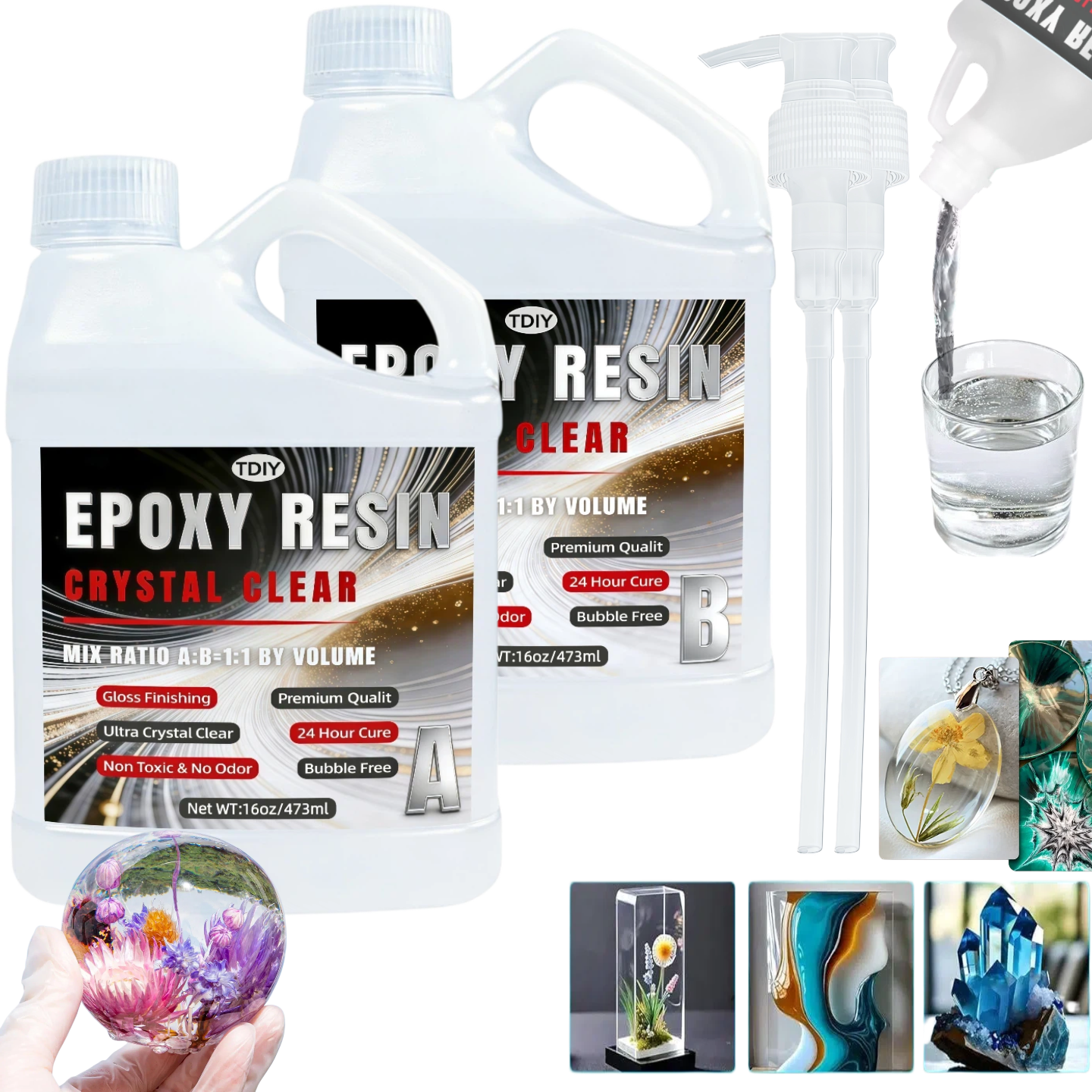 Resin Art Pro - 1:1 Crystal Clear Epoxy Resin Kit