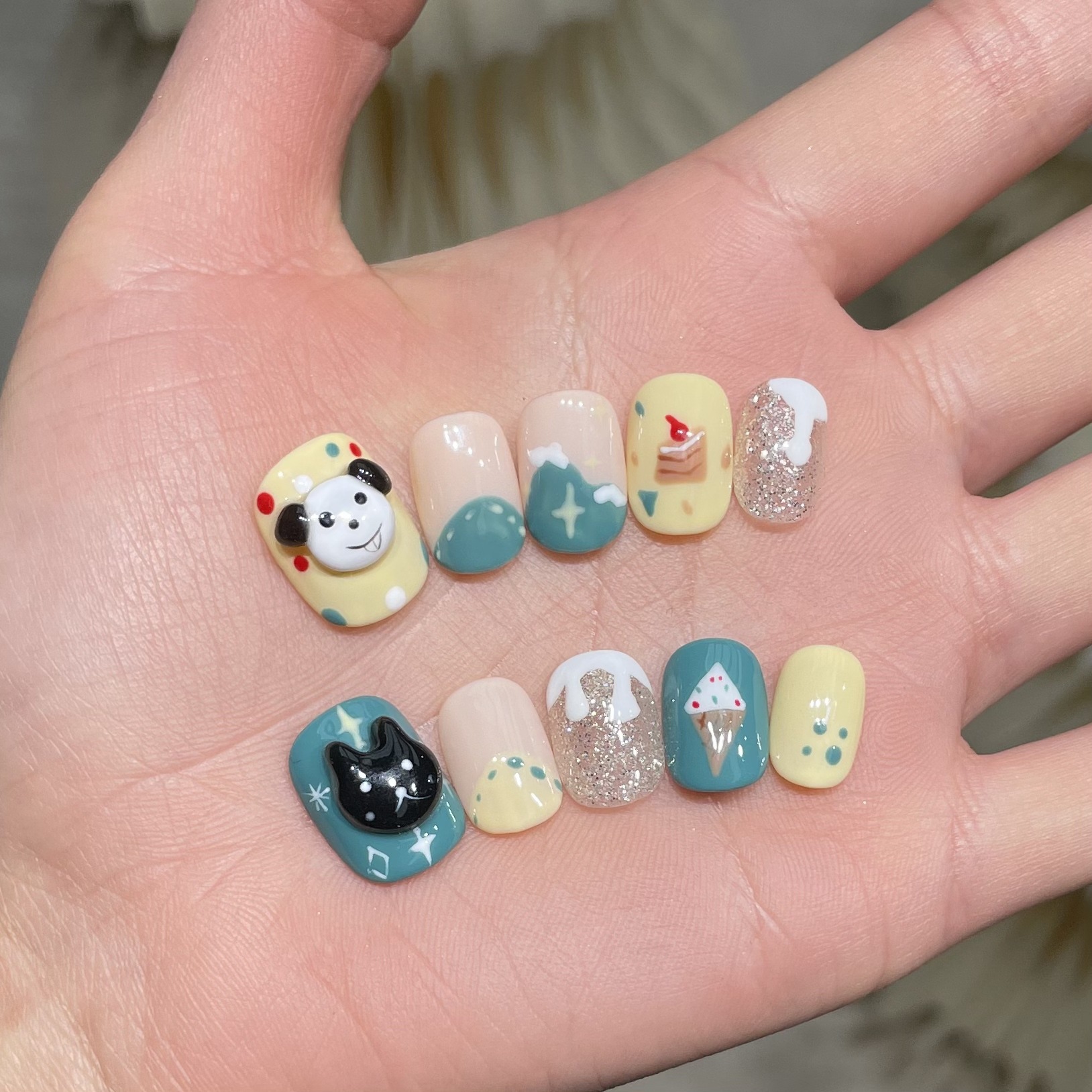 Resin Art Tools - 10Pcs Handmade Press On Nails Cute