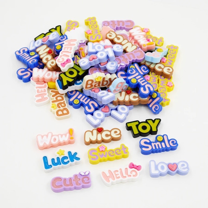 10Pcs Cute Flat Back Wow Luck  – обзор и цена Resin Art Phone Case