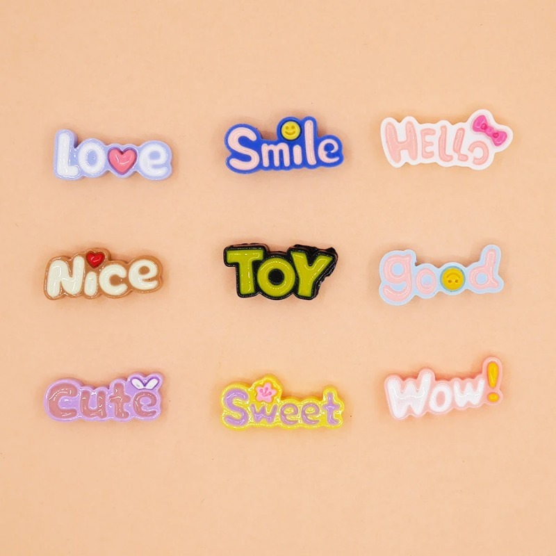 10Pcs Cute Flat Back Wow Luck  – обзор и цена Resin Art Phone Case