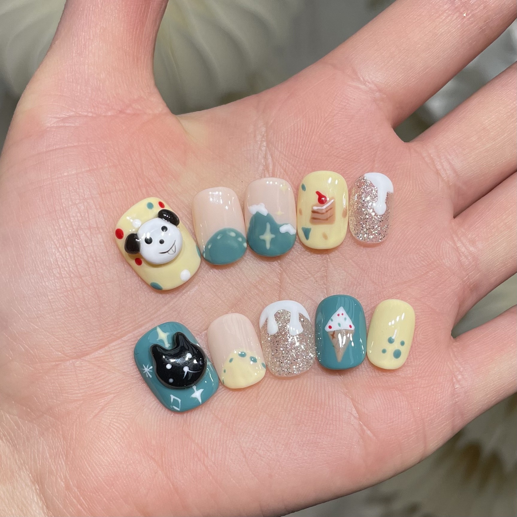 10Pcs Handmade Press On Nails  – обзор и цена Resin Art Tools